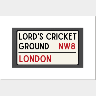 Lords Cricket Ground Road Sign Posters and Art